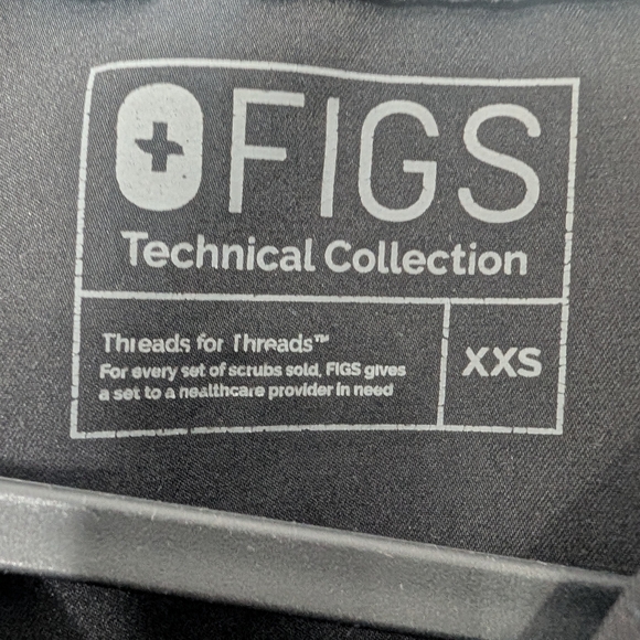 Figs Black V-Neck Medical Scrub Top - Picture 2 of 9